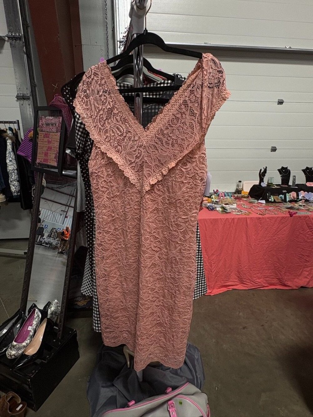 Dusty Rose Floral Lace Dress Romantic Vintage Inspired